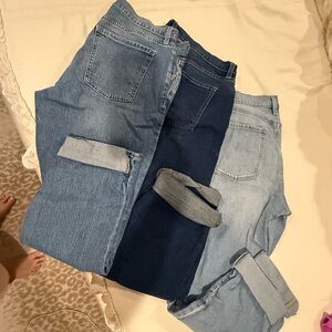 Women's Blue Jeans Set 3 pairs old navy boyfriend jeans size 12